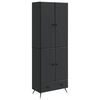 vidaXL Juego de armarios 2 uds. Negro Madera de ingenier&iacute;a