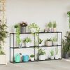 vidaXL Soporte para plantas de 3 niveles Negro 200 x 32 x 104 cm Acero