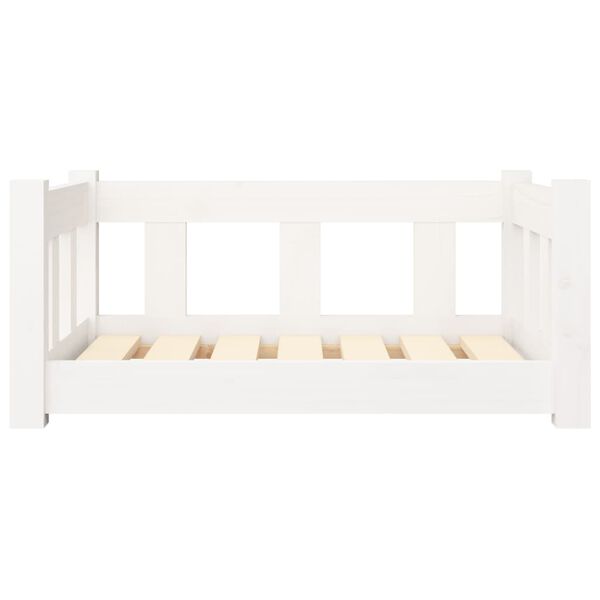 vidaXL Cama para perros madera maciza de pino blanco 65,5x50,5x28 cm