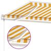 vidaXL Toldo autom&aacute;tico LED sensor de viento amarillo blanco 450x350cm