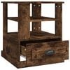 vidaXL Mesa auxiliar madera contrachapada roble ahumado 50x50x60 cm