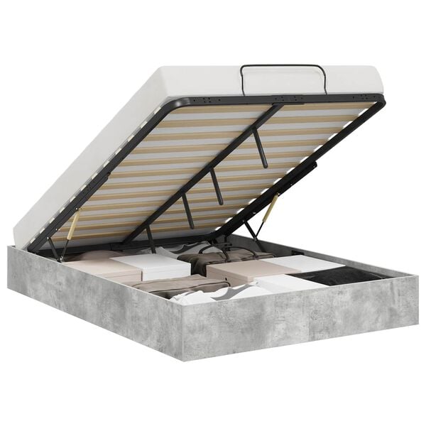 vidaXL Estructura de Cama Ottoman Gris Concreto 150 x 200 cm