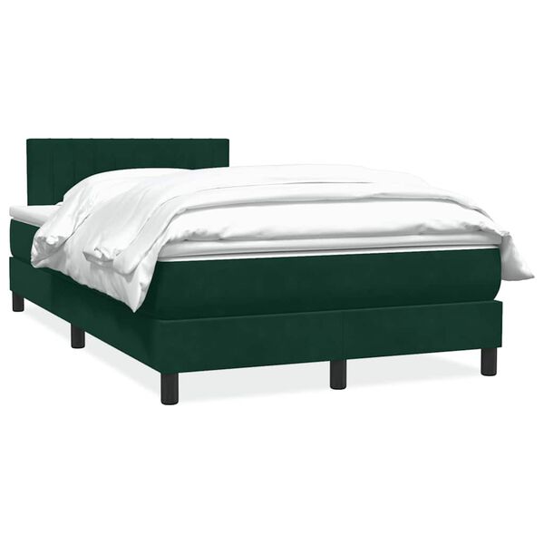 vidaXL Cama box spring con colch&oacute;n terciopelo verde oscuro 120x220 cm