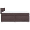 vidaXL Cama box spring con colch&oacute;n tela marr&oacute;n oscuro 140x200 cm