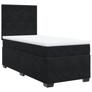 vidaXL Cama box spring con colch&oacute;n terciopelo negro 80x200 cm