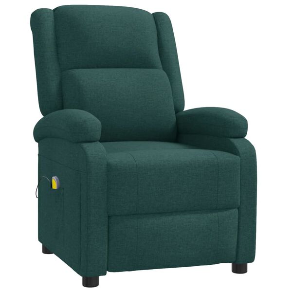 vidaXL Sill&oacute;n orejero de masaje de tela verde oscuro