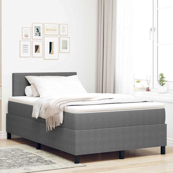 vidaXL Cama tipo Box Spring Gris claro y . 120 x 190 cm Tela de Pana