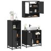 vidaXL Juego de muebles de ba&ntilde;o 3 pzas madera contrachapada negro