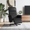 vidaXL Sill&oacute;n reclinable con reposapi&eacute;s cuero sint&eacute;tico negro
