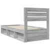 vidaXL Estructura de cama con cabecera Gris Sonoma 90 x 190 cm