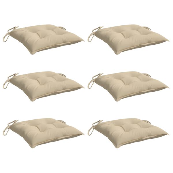 vidaXL Cojines para palets 6 unidades tela Oxford beige 50x50x7 cm