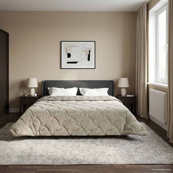 vidaXL Edred&oacute;n de Todo el A&ntilde;o Acolchado Gris claro 200 x 220 cm