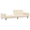 vidaXL Sof&aacute; cama de 2 plazas con reposapies terciopelo crema