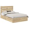 vidaXL Cama con almacenamiento con caj&oacute;n Roble Sonoma 120 x 200 cm