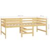 vidaXL Cama media alta con colch&oacute;n madera maciza de pino 90x200 cm