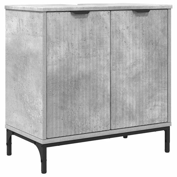 vidaXL Gabinete de Lavabo para Ba&ntilde;o Gris Concreto 60,5 x 33,5 x 61 cm
