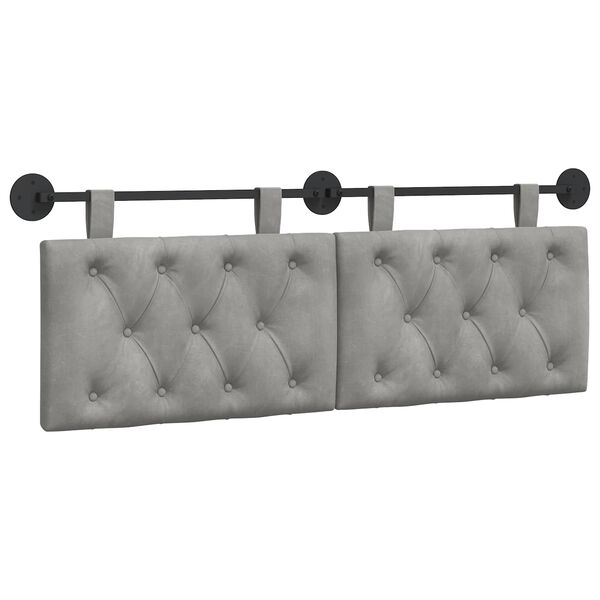 vidaXL Cabecera Colgante Gris Claro 150 x 55 x 7 cm Terciopelo