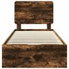 vidaXL Estructura de cama Roble ahumado 75 x 190 cm Madera Ingenieril