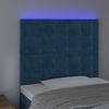 vidaXL Cabecero con luces LED terciopelo azul oscuro 80x5x118/128 cm