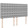 vidaXL Cama box spring con colch&oacute;n tela gris claro 180x200 cm