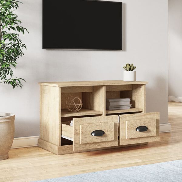 vidaXL Mueble para TV madera contrachapada roble Sonoma 80x35x50 cm