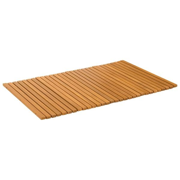 vidaXL Alfombrilla de ba&ntilde;o Liso Marr&oacute;n 80 x 50 cm Madera