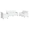 vidaXL Juego de Sof&aacute; 3 pcs Blanco Cuero sint&eacute;tico