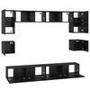 vidaXL Conjunto de mueble de TV 8 pcs Roble Negro Madera de ingenier&iacute;a