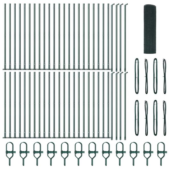 vidaXL Poste de Valla Verde 100 x 0,4 m (malla de 19 x 19 mm)