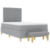 vidaXL Cama tipo Box Spring con colch&oacute;n Gris claro 120 x 200 cm tela