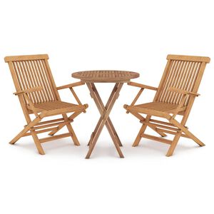 vidaXL Juego de comedor para jard&iacute;n 3 piezas madera maciza de teca