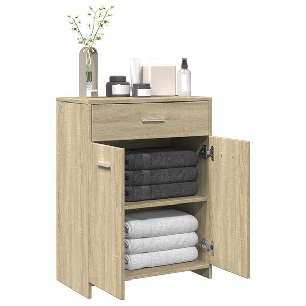 vidaXL Armario de ba&ntilde;o madera contrachapada roble Sonoma 60x33x80 cm