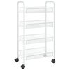 vidaXL Carrito de cocina 4 niveles hierro blanco 46x26x85 cm