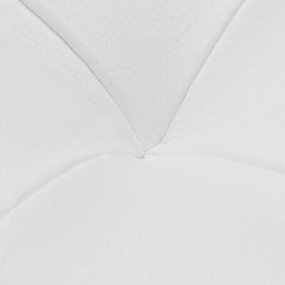 vidaXL Otomana de almacenamiento de cuero artificial blanco