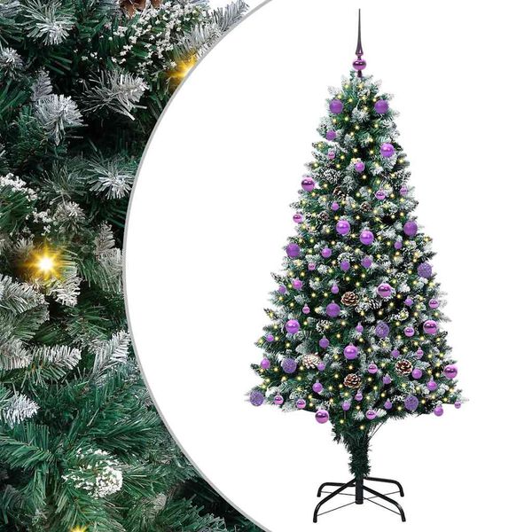 vidaXL &Aacute;rbol de Navidad artificial Verde 180 cm PVC y Acero y Pl&aacute;stico