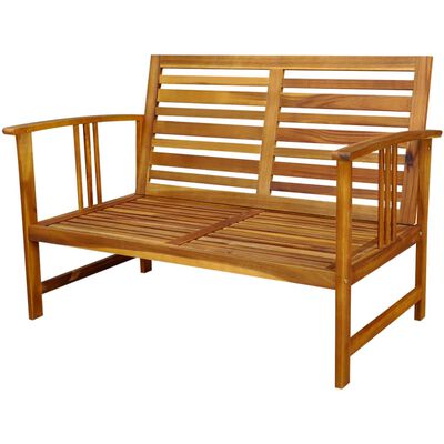 vidaXL Juego muebles de jardín 4 piezas y cojines madera maciza acacia