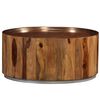 vidaXL Mesa de centro de madera maciza de acacia y acero 68 cm