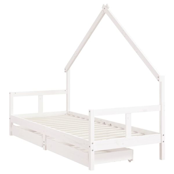vidaXL Estructura cama ni&ntilde;os con cajones madera pino blanco 80x200 cm