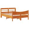vidaXL Estructura cama con cabecero madera pino marr&oacute;n cera 150x200 cm
