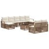 vidaXL Conjunto de sof&aacute;s de jard&iacute;n 10 pcs Beige rat&aacute;n sint&eacute;tico