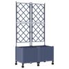 vidaXL Jardinera con enrejado y ruedas 2 uds. Gris 80 x 40 x 149 cm PP