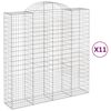vidaXL Cestas de gaviones 11 uds forma de arco hierro 200x50x200/220cm