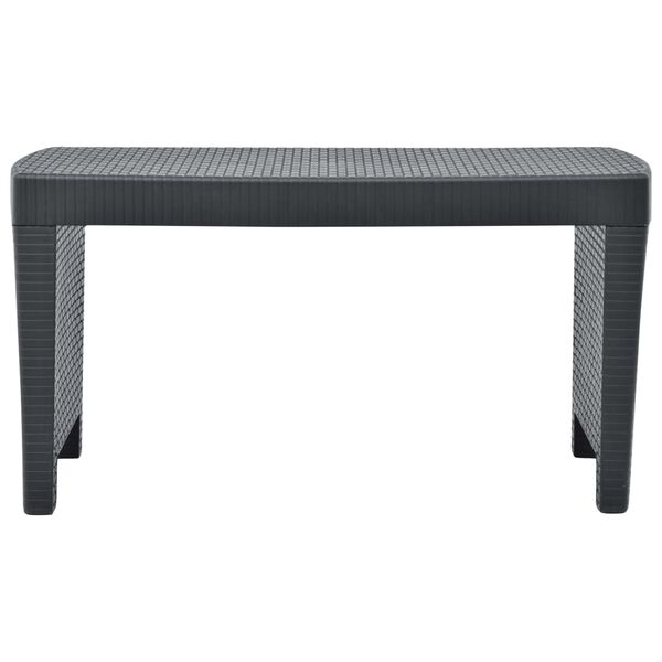 vidaXL Juego de muebles de jardín 3 piezas plástico gris antracita