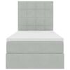 vidaXL Cama con almacenamiento y colch&oacute;n Gris Claro 90 x 190 cm