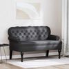 vidaXL Banco Chesterfield Negro 119.5 x 64.5 x 75 cm Cuero sintético