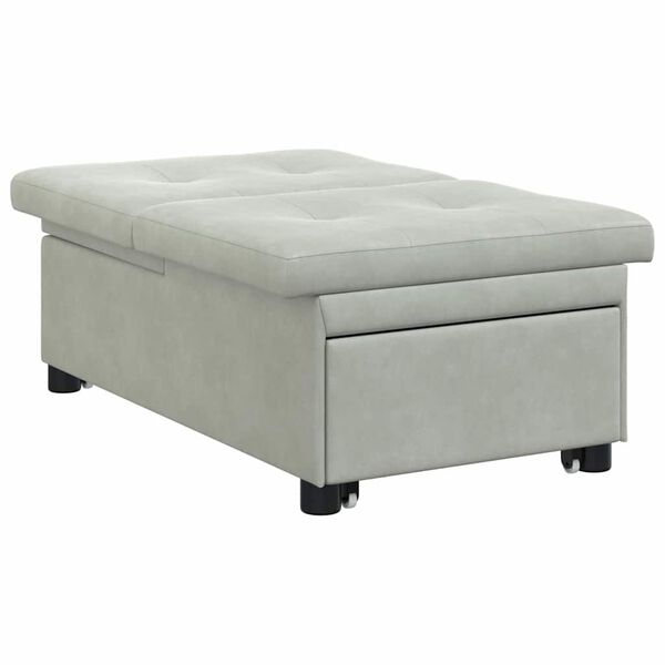 vidaXL Sof&aacute; cama Gris Claro 194 x 67 x 82 cm Terciopelo