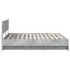 vidaXL Estructura de cama con cabecera Gris Concreto 200 x 200 cm