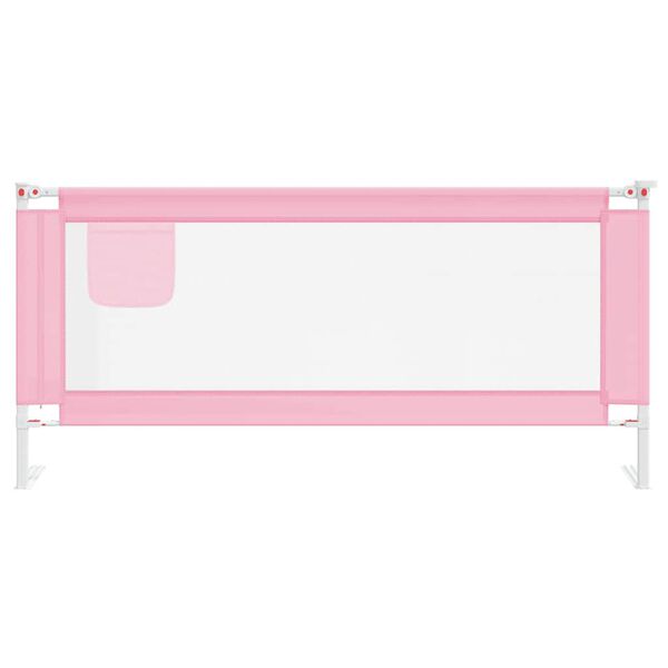 vidaXL Barandilla de seguridad cama de ni&ntilde;o rosa tela 200x25 cm