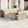 vidaXL Set de sof&aacute;s de jard&iacute;n 9 pzas con cojines rat&aacute;n sint&eacute;tico beige