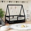 vidaXL Estructura de cama ni&ntilde;os con cajones madera pino negro 70x140cm
